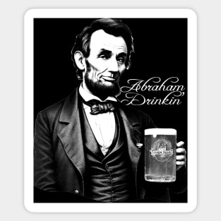 Beer Drinking Abe Lincoln Sticker